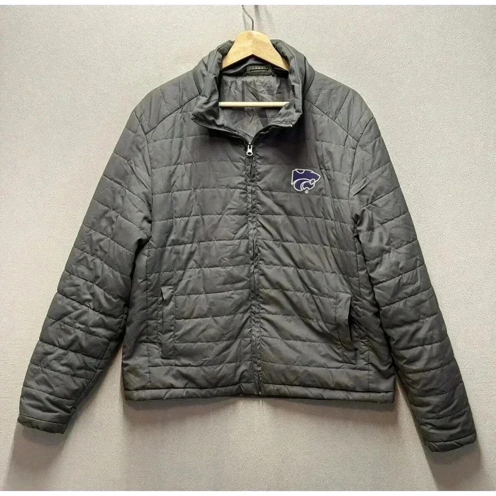 Crable Kansas State Wildcats Gray Swelter Full-Zip Puffer Jacket Size Small‎